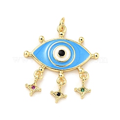 Rack Plating Brass Micro Pave Colorful Cubic Zirconia Pendants&nbsp;KK-G394-05G
