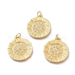 Brass Micro Pave Clear Cubic Zirconia Pendants&nbsp;ZIRC-Q023-13G
