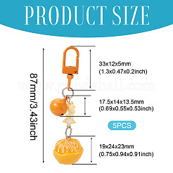 5Pcs Opaque Resin Fruit & Star Pendant Decorations&nbsp;AJEW-TADJ0001-01B