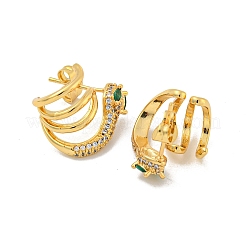 Brass Pave Cubic Zirconia Clip-on Earrings&nbsp;EJEW-N054-47G