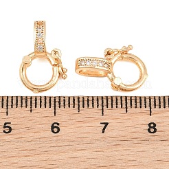 Brass Micro Pave Clear Cubic Zirconia Twister Clasp&nbsp;CU-CBA7BFE-05G