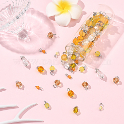 120Pcs 8 Style Glass Pendants&nbsp;PALLOY-SW00078