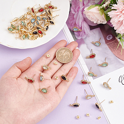 20Pcs 5 Color Alloy Stud Earring Finding&nbsp;DIY-OC0010-09