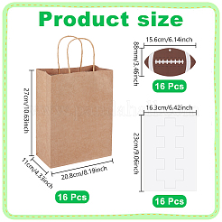 16Pcs Kraft Paper Bags with Handles&nbsp;ABAG-NB0002-43