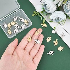 20Pcs 2 Colors 201 Stainless Steel Pendants&nbsp;STAS-UN0029-97
