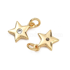 SHEGRACE Brass Micro Pave Clear Cubic Zirconia Charms&nbsp;XGRQ2O250-430G