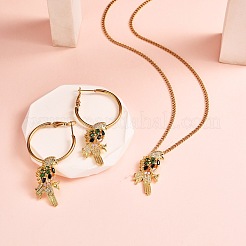 4Pcs Rack Plating Brass Micro Pave Cubic Zirconia Pendants&nbsp;ZIRC-SZ0003-89B