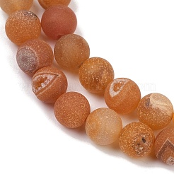Natural Druzy Agate Beads Strands&nbsp;G-NH0024-A07-8mm