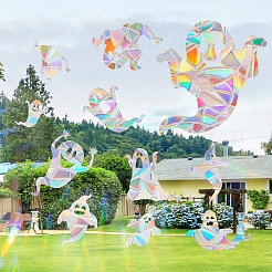 Halloween Ghost Rainbow Prism Electrostatic Window Stickers&nbsp;PW-WG9D1AB-01