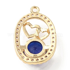 Brass with K9 Glass & Rhinestone Pendants&nbsp;KK-C024-08KCG-01