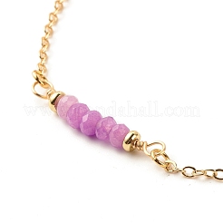 Natural Dyed Malaysia Jade Link Anklets for Women&nbsp;AJEW-AN00474