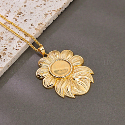 Elegant Brass Rose Flower Pendant Necklaces for Women&nbsp;LF6456
