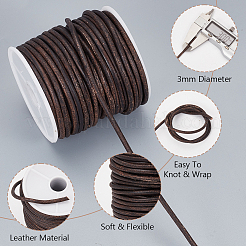 20M Round Cowhide Leather Cord&nbsp;WL-WH0015-01C-03