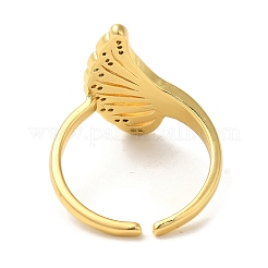 Fan Brass Micro Pave Clear Cubic Zirconia Open Cuff Rings&nbsp;RJEW-U008-26G