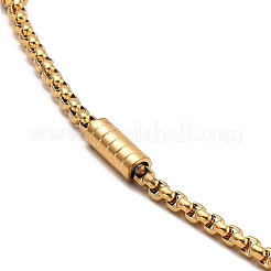 PVD Vacuum Plating 304 Stainless Steel Column Beaded Link Chain Necklace&nbsp;NJEW-K254-04G