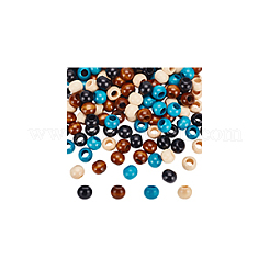 4 Colors Wood Large Hole Beads&nbsp;WOOD-FG0001-52