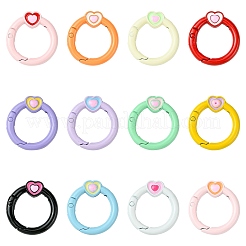 24Pcs 12 Colors Baking Paint Alloy Spring Ring Clasps&nbsp;FIND-CJ0003-44