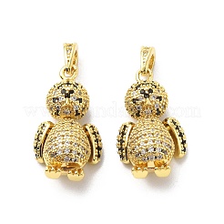 Brass Cubic Zirconia Pendants&nbsp;KK-G446-12G