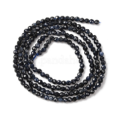 Natural Black Sapphire Beads Strands&nbsp;G-P625-2mm-01
