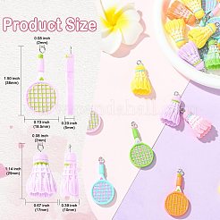 30Pcs 2 Styles Sports Opaque Resin Pendants&nbsp;RESI-CJ0005-35