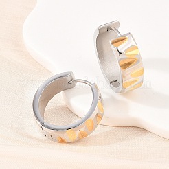 304 Stainless Steel Two Tone Hoop Earrings&nbsp;EJEW-L307-01GP