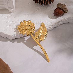 Sunflower 304 Stainless Steel Brooches&nbsp;NK4193