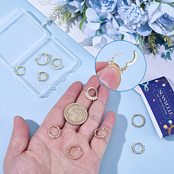 10Pcs 5 Styles Rack Plating Brass Beaded Huggie Hoop Earrings for Women&nbsp;KK-SC0008-04