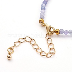 Faceted Natural Tanzanite Beaded Bracelets for Women&nbsp;BJEW-JB05928-01