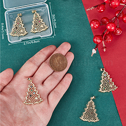 5Pcs Brass Micro Pave Cubic Zirconia Pendants&nbsp;ZIRC-BBC0002-88B