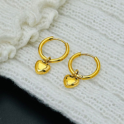 Heart 304 Stainless Steel Hoop Earrings&nbsp;FS-WGDB01D-01