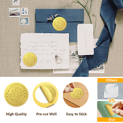 Plastic Self Adhesive Gold Foil Embossed Stickers&nbsp;DIY-WH0211-412