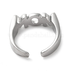 Mother's Day Theme 304 Stainless Steel Rhineatone Rings for Women&nbsp;RJEW-D023-02P
