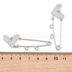 Crisscross Heart 304 Stainless Steel Safety Pins Brooch Findings&nbsp;SA-CBA098D-15E-P02