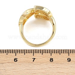Brass Micro Pave Cubic Zirconia Cuff Rings&nbsp;RJEW-C140-10G