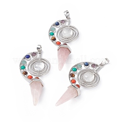 7 Chakra Natural & Synthetic Mixed Gemstone Big Pendants&nbsp;G-F733-02