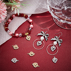 8Pcs 2 Colors Rack Plating Brass Micro Pave Clear Cubic Zirconia Pendants&nbsp;KK-BBC0009-69