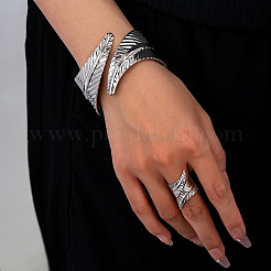 Leaf Alloy Cuff Bangle & Cuff Ring Sets&nbsp;FS-WGCE308-01