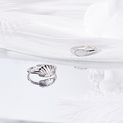 2Pcs 2 Styles Alloy Cuff Rings for Women&nbsp;RJEW-LP0002-42