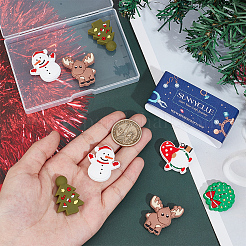 10Pcs 5 Styles Christmas Theme Food Grade Eco-Friendly Silicone Focal Beads&nbsp;SIL-SC0001-93
