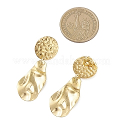 304 Stainless Steel Teardrop with Flat Round Dangle Stud Earrings&nbsp;EJEW-JE06752