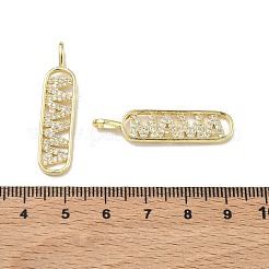 Mother's Day Brass Micro Pave Cubic Zirconia Pendants&nbsp;KK-D235-05G