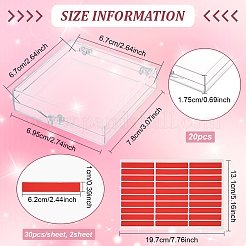 20Pcs Transparent Plastics Fase Nail Press on Wearing Storage Flip Box&nbsp;CON-BC0007-40