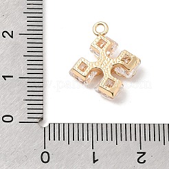 Brass Micro Pave Clear Cubic Zirconia Pendants&nbsp;KK-N290-12G