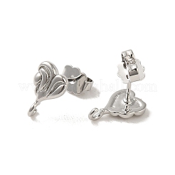Rack Plating Brass Studs Earrings Findings&nbsp;EJEW-H004-03P