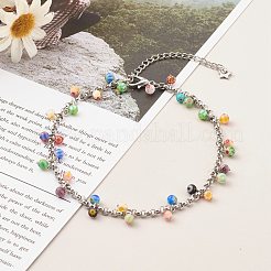 Millefiori Glass Charm Anklets&nbsp;AJEW-AN00441