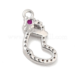 Rack Plating Brass Pave Cubic Zirconia Pendants&nbsp;KK-R150-10P-01