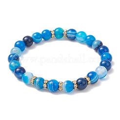 Natural Banded Agate Stretch Bracelets&nbsp;BJEW-JB12185-01