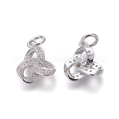Brass Micro Pave Cubic Zirconia Pendants&nbsp;X-ZIRC-J021-21P-RS