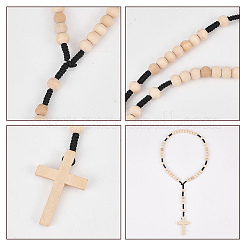 6Pcs Wood Cross Hanging Pendant Decorations&nbsp;HJEW-AR0001-13