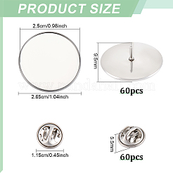 60Bags 304 Stainless Steel Brooch Base Settings&nbsp;STAS-FG0001-12